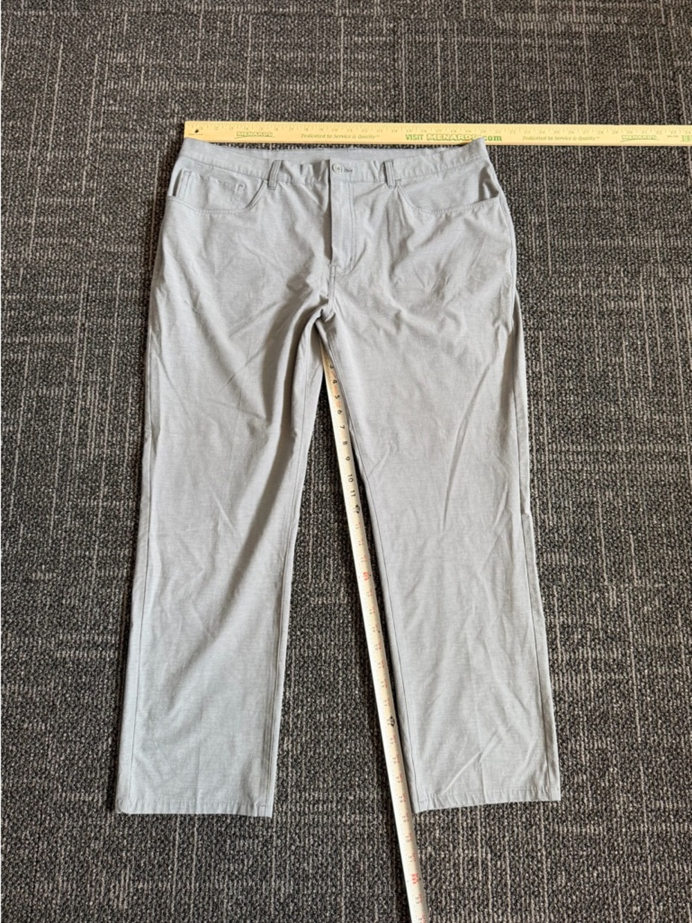 Grand Slam Performance Pants Mens 40x30 Gray Stretch Golf Lightweight Casual